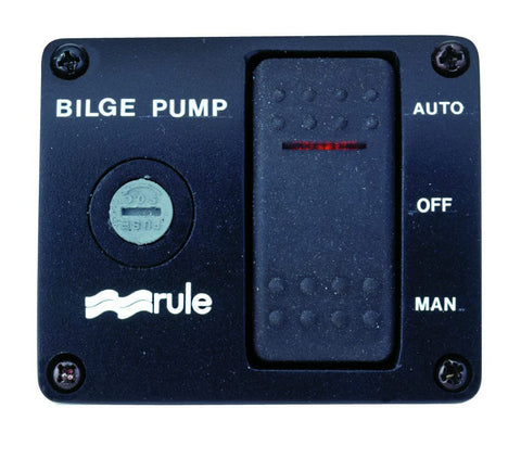Rule 43 Marine Deluxe Plastic Rocker Panel Switch (12-Volt) , Black, 2-7/8" W x 2-3/8" H