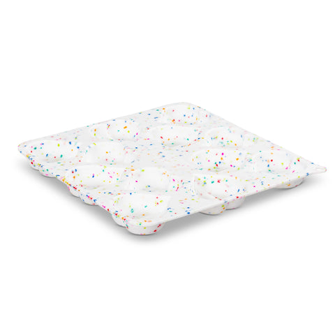 Messy Mutts Silicone Bake & Freeze Treat Making Mold | 12 Heart Shaped 1 oz Molds | 9" x 9" Tray | Dishwasher, Freezer, Oven Safe | Confetti