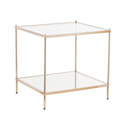 SEI Furniture Knox Glam Mirrored 2-Tier, End Table, Gold