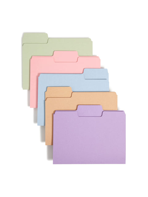 Smead SuperTab File Folder, Oversized 1/3-Cut Tab, Letter Size, Assorted Pastel Colors, 100 per Box (11961), Pack of 1