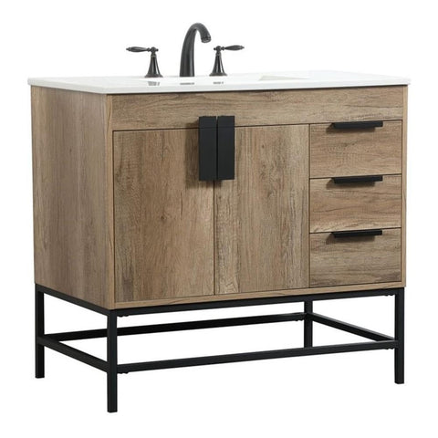 Elegant Decor Indoor Modern Under Sink Bathroom Fixtures Storage Organizer Cabinet 48 inch Single Bathroom Vanity - White