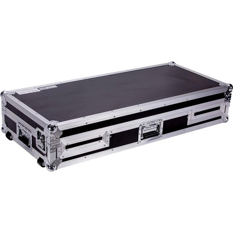 DEEJAY LED TBHDJMCDJ2000W Fly Drive DJ Coffin Case Two CDJ2000 Plus One DJM2000 Mixer or Similarly Sized Equipment with Low Profile Wheels