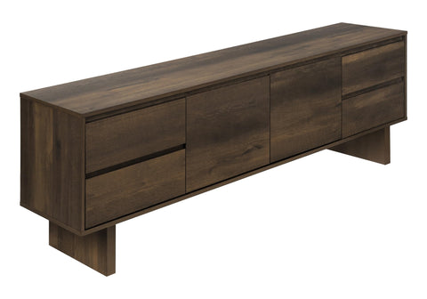 Monarch Specialties I 2718 TV Stand 72" – Media Console with Storage Drawers & Cabinet, Brown