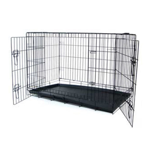 YML 48-Inch 2-Door Heavy Duty Dog Crate, Black