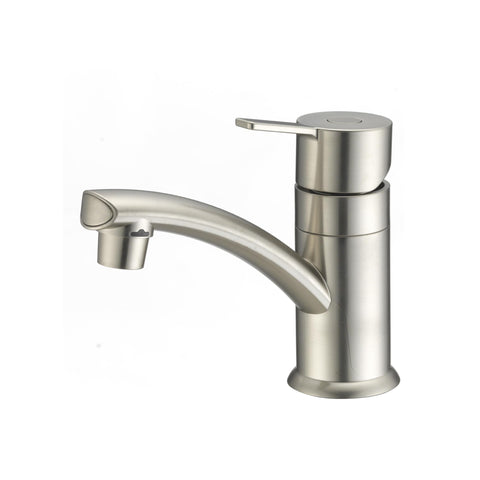 Dura Faucet (DF-PL200M-SN) RV Streamline Single Lever Lavatory Faucet – Satin Nickel, 1-Hole Centerset Sink Faucet, Leak-Free Ceramic Cartridge, Lead-Free, Easy Installation