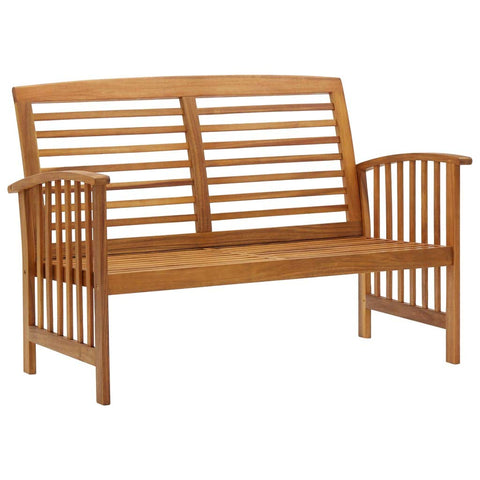 vidaXL Solid Acacia Wood Patio Bench - Outdoor Furniture with Backrest and Armrests, Unique Wood Grain Design, Requires Assembly, Brown
