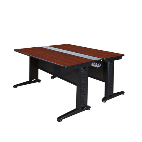 Regency Fusion 66 x 58 in. 2 Person Bench Workstation Desk- Cherry