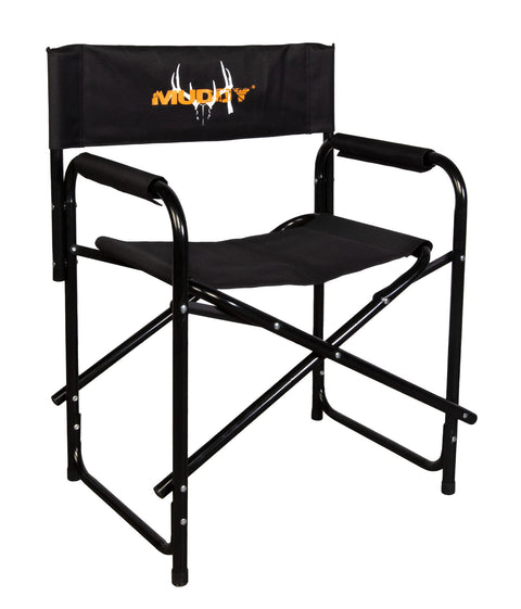 Muddy Directors Foldable Ground Chair with Built-in Arm Rests for Blind Hunting or Tailgating, Wide Design for a Comfortable Fit