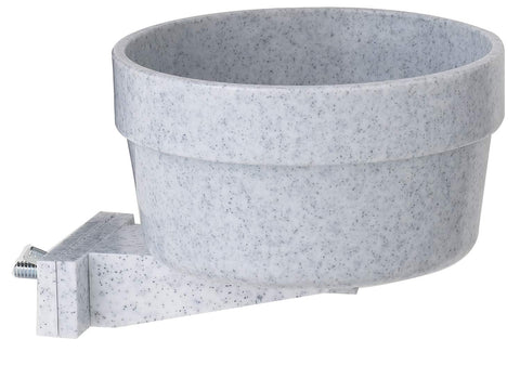 LITTLE GIANT Kennel Crock (20 Ounce) - Pet Lodge - Heavy Duty Mountable Plastic Dog Feed & Water Bowl (Grey) (Item No. KC20)