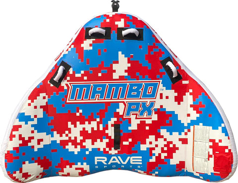 RAVE Sports Mambo PX Boat Towable Tube - Inflatable Boating Tube for 1-2 Riders - Heavy-Duty Water Tubes for Boats to Pull - Water Sports Towable with Quick Connect Tow Point System