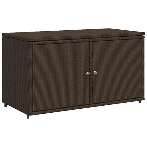 vidaXL Outdoor Storage Box, Deck Box, Poly Rattan with Magnetic Closure, Weather Resistant, for Patio and Balcony Organizing Cupboard Chest, Brown 43.3"x21.7"x23.8"