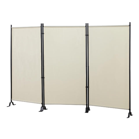 Proman Products - Galaxy Section Divider, Water Repellent Fabric Room Divider with Black Powder Coated Metal Frame for Indoors or Outdoors (Beige)