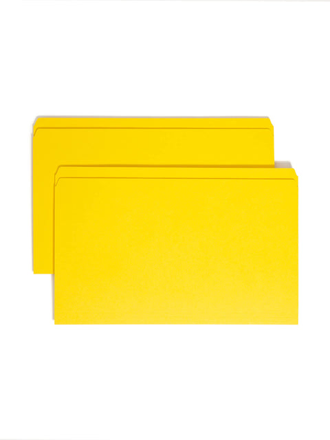 Smead File Folder, Reinforced Straight-Cut Tab, Legal Size, Yellow, 100 per Box (17910)