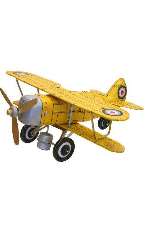 Alexander Taron Importer MS454Y Yellow Tin Curtiss Biplane