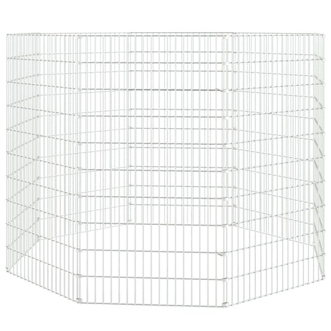 vidaXL 8 Panel Galvanized Iron Rabbit Enclosure | Adjustable Outdoor Playpen, Durable & Compact Design, Secure Space for Small Animals, Easy to Assemble