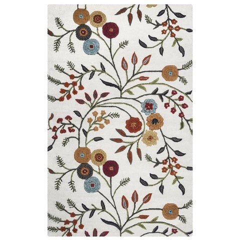 Rizzy Home Alora Decor Charming 5' x 8' Floral Ivory/Gray/Rust/Blue Hand-Tufted Area Rug