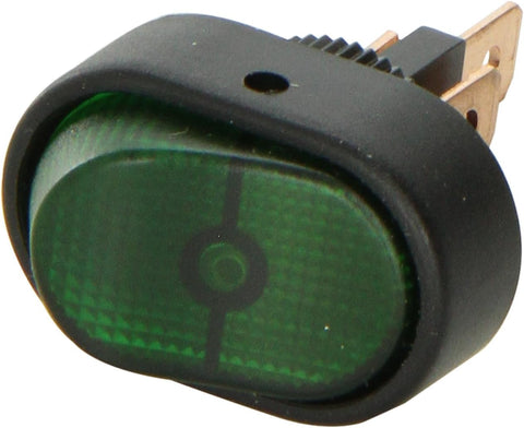 HELLA H61920001 SPST Green Rocker Switch