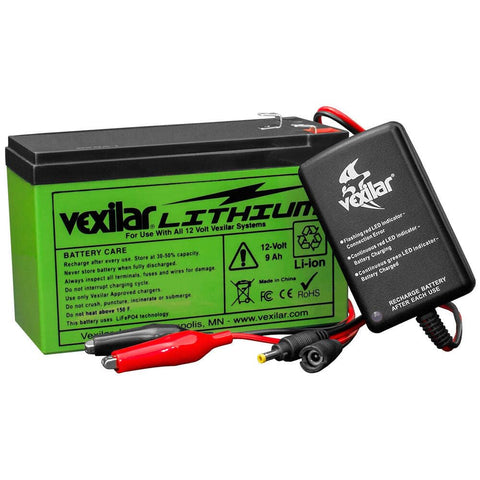 Vexilar 12V 9Ah Lithium Ion Battery and Charger Kit