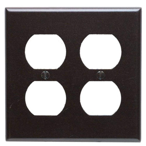 Leviton 2-Gang Duplex Device Receptacle Wallplate, Standard Size, Thermoset, Device Mount, 85016, Brown