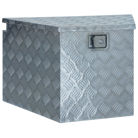 vidaXL Silver Corrugated Aluminum Box - Lightweight, Compact, - With Locking System and Roomy Interior for Tools and Camping Equipment Storage