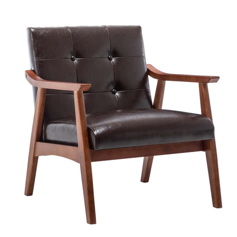 Convenience Concepts Take a Seat Natalie Accent Chair, Espresso Faux Leather/Espresso