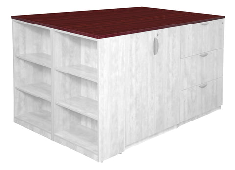 Regency Legacy Top Only for Quad-with-Bookcase Standing Desk/Storage Set, 85" x 46", Mahogany