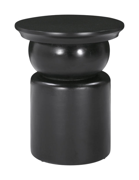 Colombo Side Table Black, Black End Table, Modern Style, Painted Mango Wood Round Shape Tabletop, Mango Wood, Indoor Living, 15.7" W x 15.7" D x 19.7" H