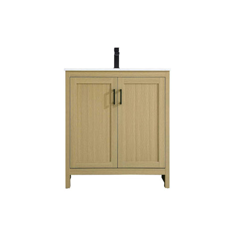 ELEGANT Kitchen and Bath Finnley 30 inch Single Bathroom Vanity in Honey Brown