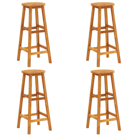 vidaXL 2/4/6x Solid Acacia Wood Bar Stool Outdoor Garden Bistro Chairs Stools