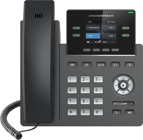Grandstream GRP2612P IP Phone | 4 Lines, 4 SIP Accounts | 2.4-Inch Color Display | Dual-Port 10/100 Ethernet with Integrated PoE | Power Adapter Not Included
