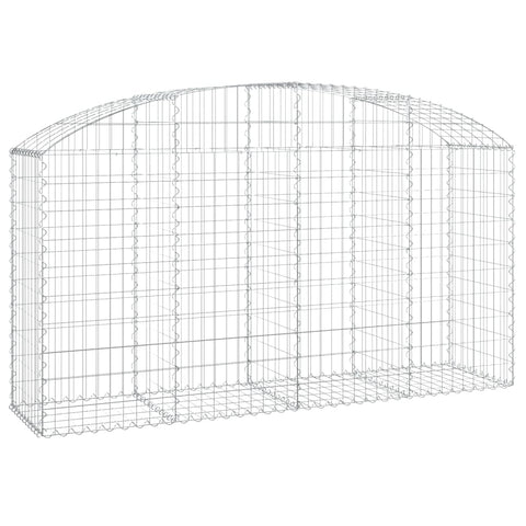 vidaXL Galvanized Iron Arched Gabion Basket - Durable, Outdoor Stone Cage Retaining Wall for Garden Decor