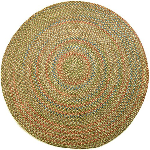 Rhody Rug Katie KA53 Camel 6' x 6' Round - Braided Area Rug, Home Decor, Floor Mat or Bedroom Rug - Easy Care, Ideal for High Traffic Areas in Hallway and Living Room - Made in USA