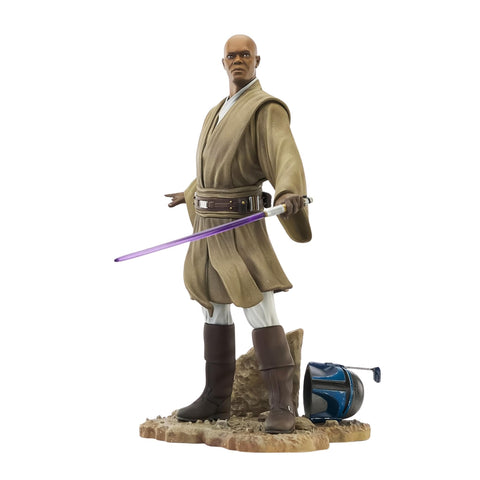 Diamond Select Toys Star Wars Premier Collection: Attack of The Clones: Mace Windu Statue, Multicolor,11 inches