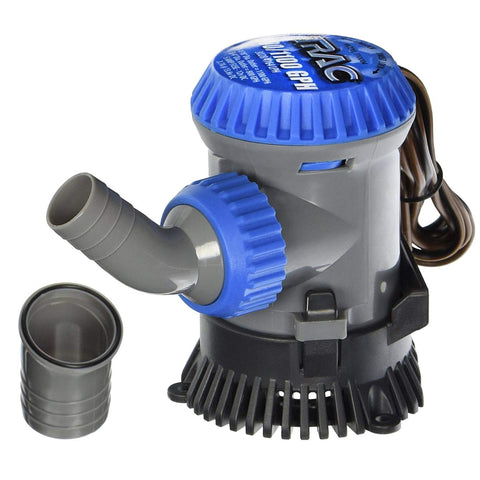 TRAC-Outdoor Products 800 / 1100 GPH Bilge Pump - Ideal for All Watercraft - Designed for Easy Installation and Retrofitting (69301), Multi-Color