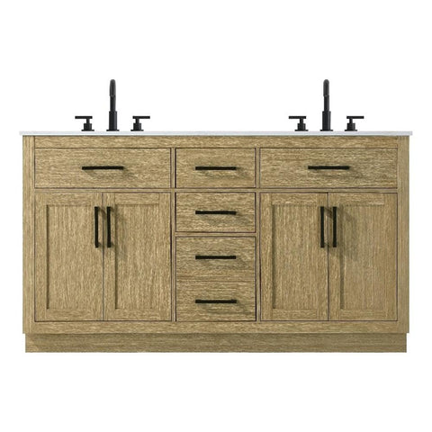 Elegant Kitchen and Bath Alden 60" Double Bathroom Vanity in Honey Brown