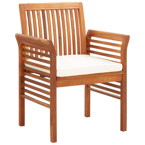 vidaXL 8X Solid Wood Acacia Patio Dining Chairs with Cushions Garden Outdoor Leisure Dining Dinner Dinette Lounge Seat Armchair Furniture