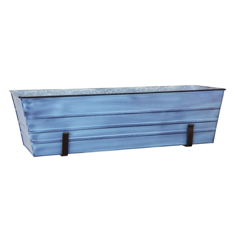 Achla Designs C-21NB-WM Large Blue Flower Wall Window Box with Brackets