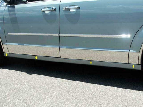 QAA is Compatible with 2008-2016 Chrysler Town & Country 8 Piece Stainless Rocker Panel Trim, Lower Kit, 5.5" Width, Cut Back to Flare TH48895