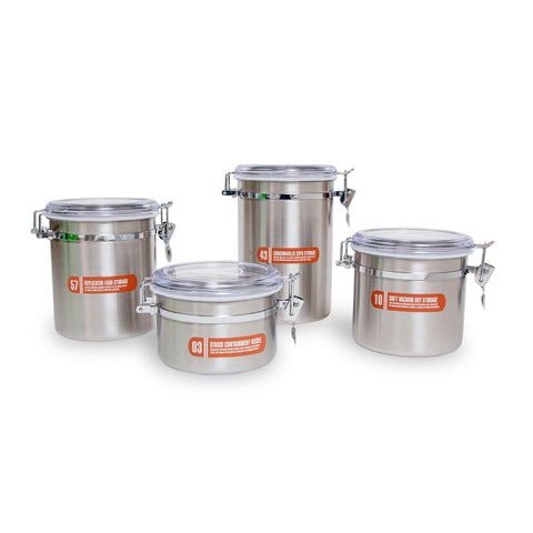Star Trek: The Next Generation Stainless Steel Kitchen Storage Jar Containers With Seal-Tight Lids, Set of 4