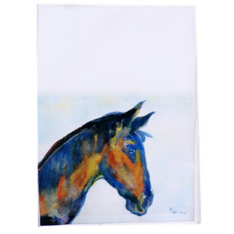Betsy Drake GT090 Blue Horse Guest Towel