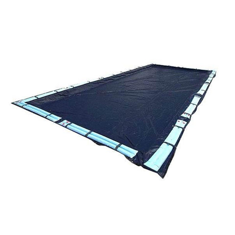 SWIMLINE HYDROTOOLS Super Guard Heavy Duty Pool Cover For Above Ground Swimming Pools |21 X 37 FT Cover | Blue / Black | Water Tube Sleeves | UV Protected For 16X32 FT Rectangle Pools | CO82137R