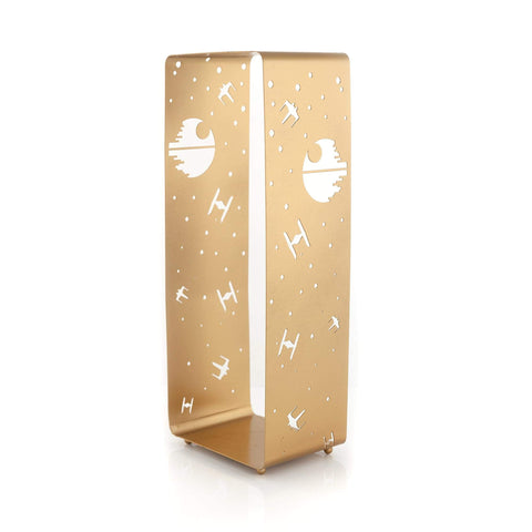 Seven20 Star Wars Stamped Lantern | Gold Die-Cut Battle of The Death Star | Indoor & Outdoor Use | 12 Inches Tall