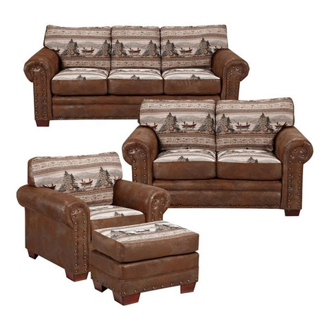 American Furniture Classics Model B1650K Sierra Lodge Two Piece Sectional Sofa
