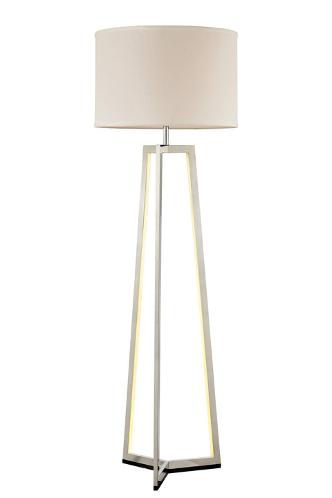 Lite Source Pax 61" Chrome Tripod Floor Lamp with LED Night Light