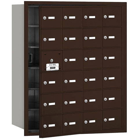 4B+ Horizontal Mailbox (Includes Master Commercial Lock) - 24 A Doors (23 usable) - Bronze - Front Loading - Private Access