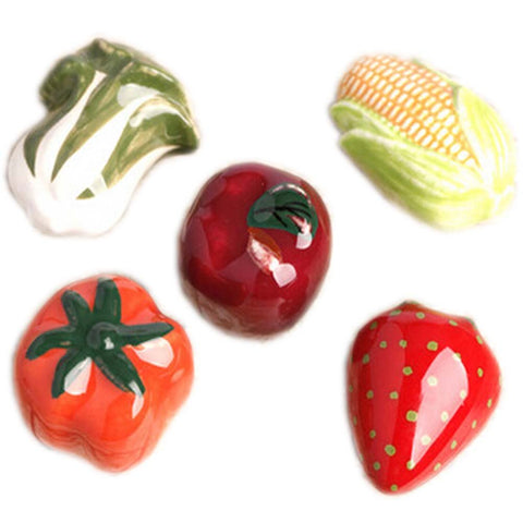PANDA SUPERSTORE Set of 4 [Vegetable] Ceramic Kitchen Drawer/Cabinet Handles,1.71'',Random Style