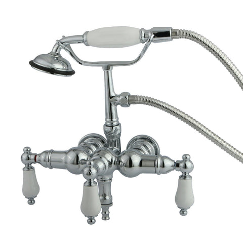 Elements of Design DT0201PL St. Louis Wall Mount Clawfoot Tub Filler with Hand Shower, 8-1/4" in Spout Reach, Polished Chrome