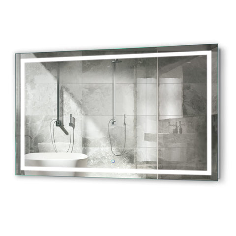 Krugg LED Bathroom Mirror | Lighted Vanity Mirror Includes Dimmer & Defogger | Wall Mount Vertical or Horizontal Installation (54" X 36")