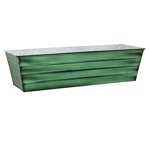 Achla Designs Galvanized Window Flower Box Planter-Green-Large (35.5" L x 11" W x 9.5" D)