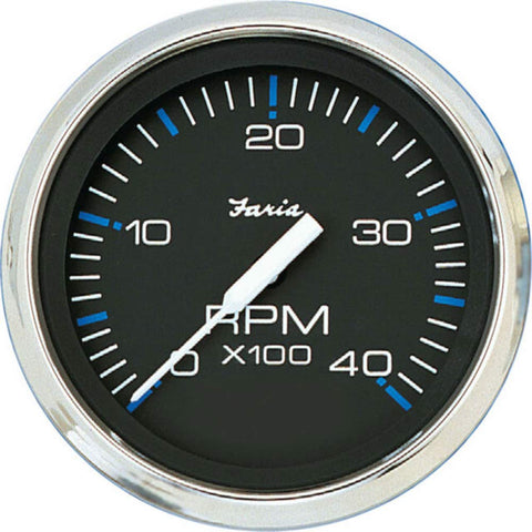 Faria Beede Instruments BEEDE 33742 Chesapeake Stainless Steel Tachometer (4000 RPM) Diesel - 4"", Black